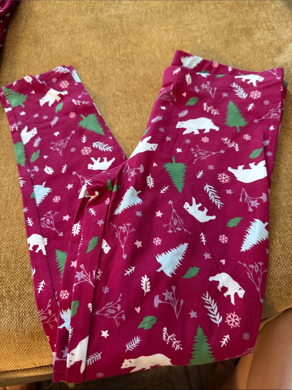 Kids Members Mark Berry‎ Red Polar Bear & Tree Print Leggings